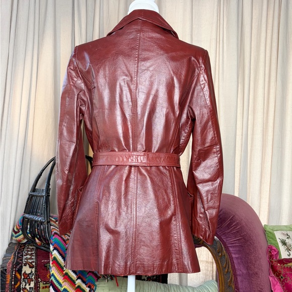 70s Leather Longline Blazer - Picture 3 of 7